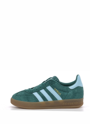 Adidas gazelle indoor core green cloud white.