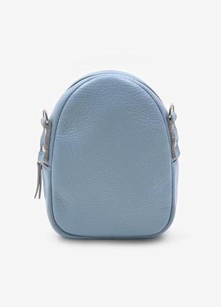 Кожаная женская мини-сумка голубая флотар kroha4 фото