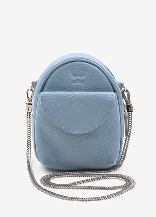 Кожаная женская мини-сумка голубая флотар kroha1 фото