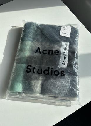 Женский шарф acne studio mohairstared scarf taupe/green/black5 фото