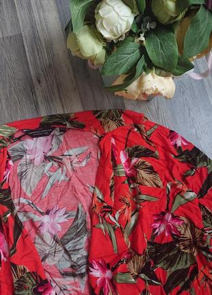 Красивая блуза накидка в цветы р.46/48 блузка кардиган3 фото