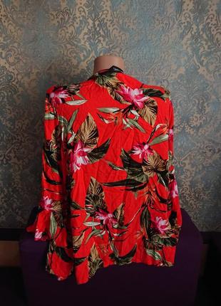 Красивая блуза накидка в цветы р.46/48 блузка кардиган6 фото