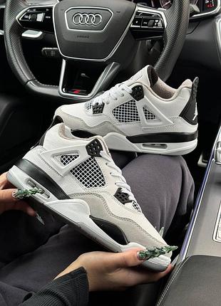 Nike air jordan retro 4 fleece termo white light gray w