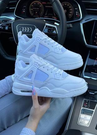 Nike air jordan 4 retro all white fur