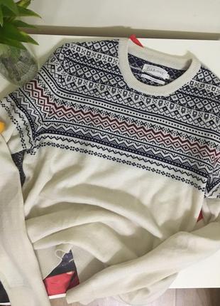 Красивий светр в скандинавському стилі pier-one шерсть m джемпер