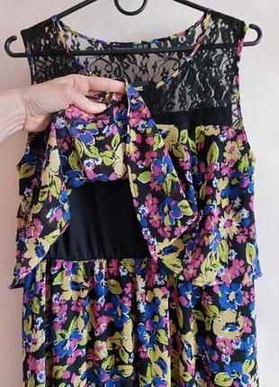 Нова сукня, плаття в квіти мереживо волан atmosphere, р. 40 євр.6 фото