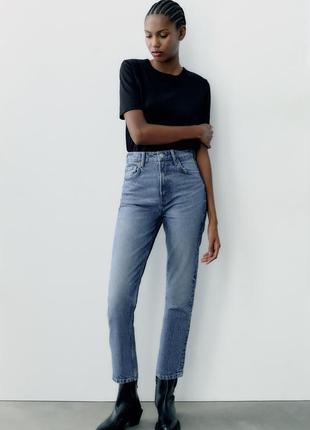 Джинсы mom fit high waist от zara, распродаж