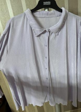Плиссированная рубашка shein 2xl батал5 фото