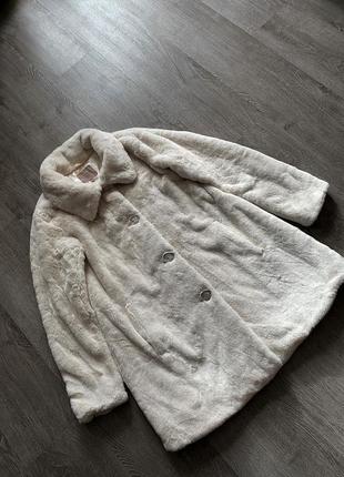 Кремовая шуба пальто от livelo woman2 фото
