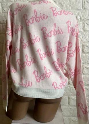 Трендовый бежевый свитер барби "barbie" овесайз новый размер универсальный с-л4 фото