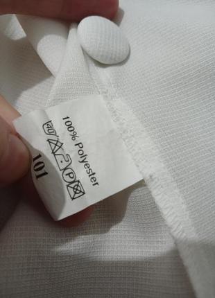 Укороченная винтажная белая блуза с острым воротником5 фото