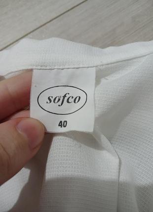 Укороченная винтажная белая блуза с острым воротником6 фото