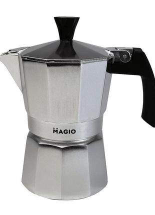 Гейзерна кавоварка magio mg-1003, кавоварка для індукційної плити, гейзер re-159 для кави