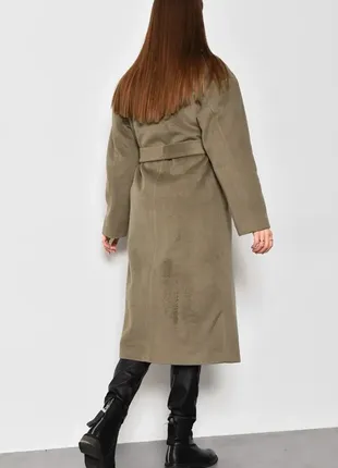 Длинное шерстяное пальто с поясом3 фото