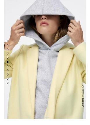 Легкое пальто с лацканами лимонного цвета свободно кроя из новой коллекции zara размер s2 фото