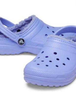 Crocs classic lined clog j5 37-38 р. (23 см) оригинал теплые мягкие сабо с мехом утиплителем флис крокс