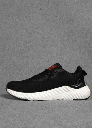 Чоловічі кросівки | adidas | чорні на білій | текстиль | маломірні, :41