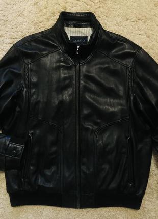 Кожаная курточка gilberto италия оригинал бренд куртка бомбер размер xl,l,xxl больш