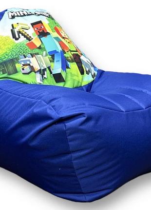 Безкаркасне крісло мішок синій диван minecraft, майнкрафт5 фото