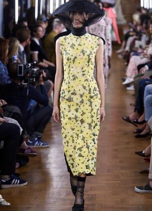 Шовкове міді плаття сукня erdem з вишивкою chanel christian dior3 фото