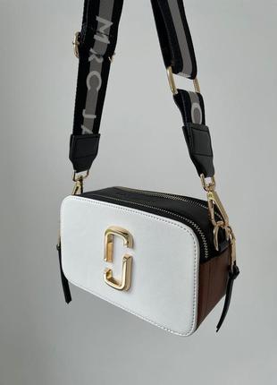 Сумка marc jacobs the snapshot white/brown2 фото