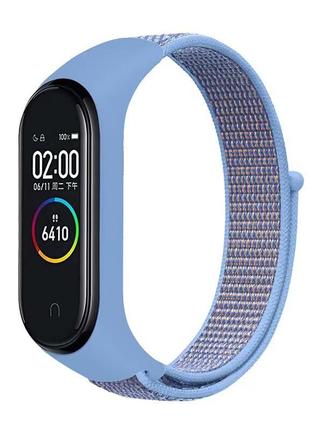 Ремешок нейлоновый mrk для фитнес браслета xiaomi mi band 6/5/4/3 голубая пудра (mrk2569)