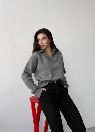Женский свитер серый3 фото