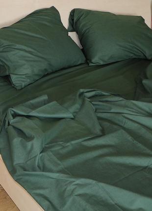 Зеленый однотонный комплект постельного белья