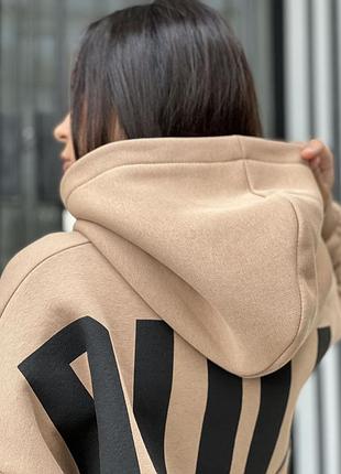 Худи на флисе с принтом нашивкой на спине adidas адидас оверсайз толстовка графитовый голубой бежевый коричневый розовый зеленый спортивный5 фото