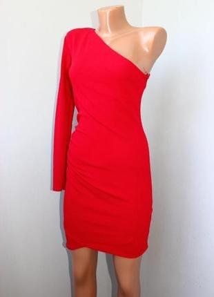 Классическое короткое красное платье мини missguided р. xs 42