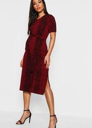 Платье boohoo в змеиный принт,  размер 10