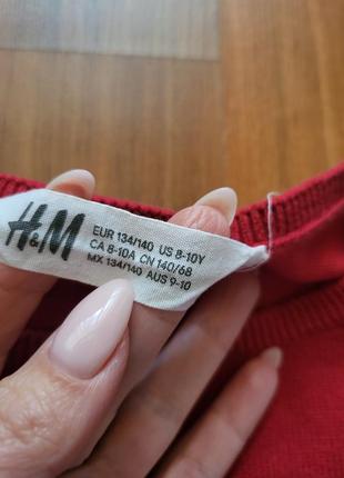 H&m фірмовий трикотажний в'язаний джемпер нм новорічний светр на дівчинку світшот кофта бавовна8 фото