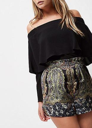 Шорти river island green paisley print shorts