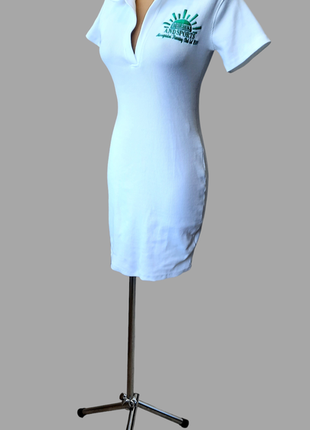 Missguided белое платье поло в рубчик6 фото