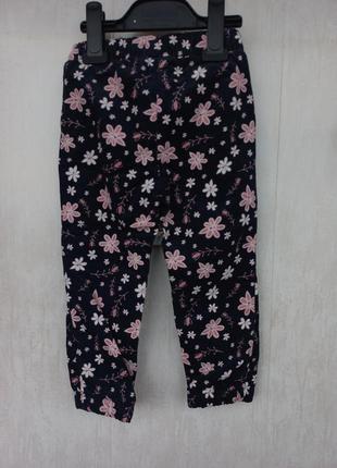 Утепленные брюки в цветочный принт2 фото