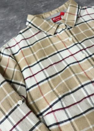 Женская приталенная фланелевая клетчатая оверсайз рубашка в стиле burberry. овершот american vintage y2k workwear carhartt wip полосатая5 фото