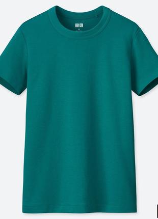 Классическая зеленая женская хлопковая футболка uniqlo u в винтажном стиле