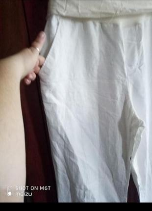 Лляні білі штани4 фото