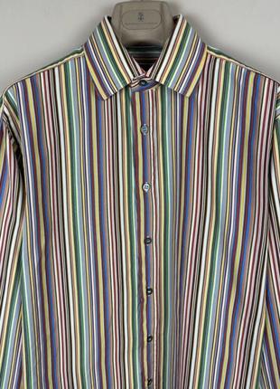 Paul smith рубашка коттон поплин мультиколор eetro полоска цветная с мужского плеча pucci3 фото