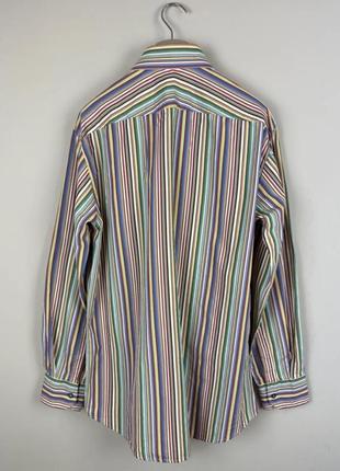 Paul smith рубашка коттон поплин мультиколор eetro полоска цветная с мужского плеча pucci8 фото