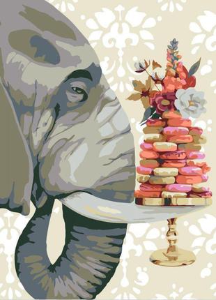 Картина по номерам rosa слон с печеньем 35x45см набор для росписи по цифрам2 фото