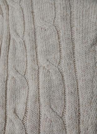 Бежевый трендовый свитер унисекс с воротником3 фото