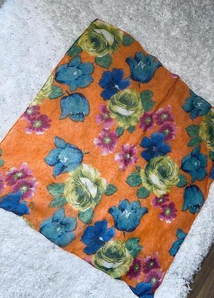Яркий индийский платок/косынка цветы5 фото