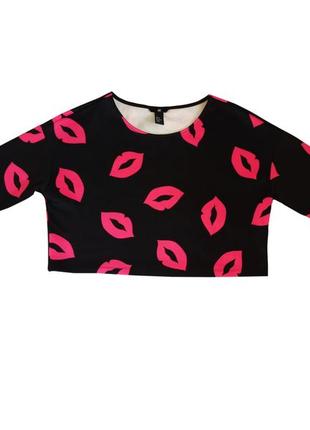Стильная укороченная кофточка h&m с губами