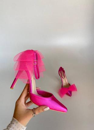 Туфлі розові с бантиком6 фото