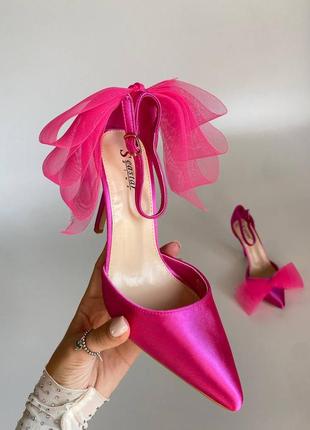 Туфлі розові с бантиком9 фото
