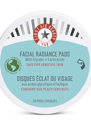 Пилинг-диски с ана-кислотами first aid beauty facial radiance pads 28 шт