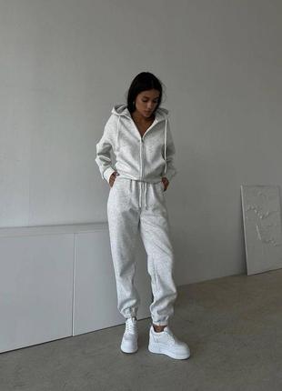 Теплий спортивний костюм флісі штани і кофта на блискавці