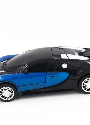 Машинка радиоуправляемая трансформер robot car bugatti size12 синяя |робот-трансформер на радиоуправ5 фото