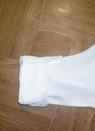 Белая белоснежная туника - блузка - кофточка с карманами длинный/короткий рукав в идеале7 фото